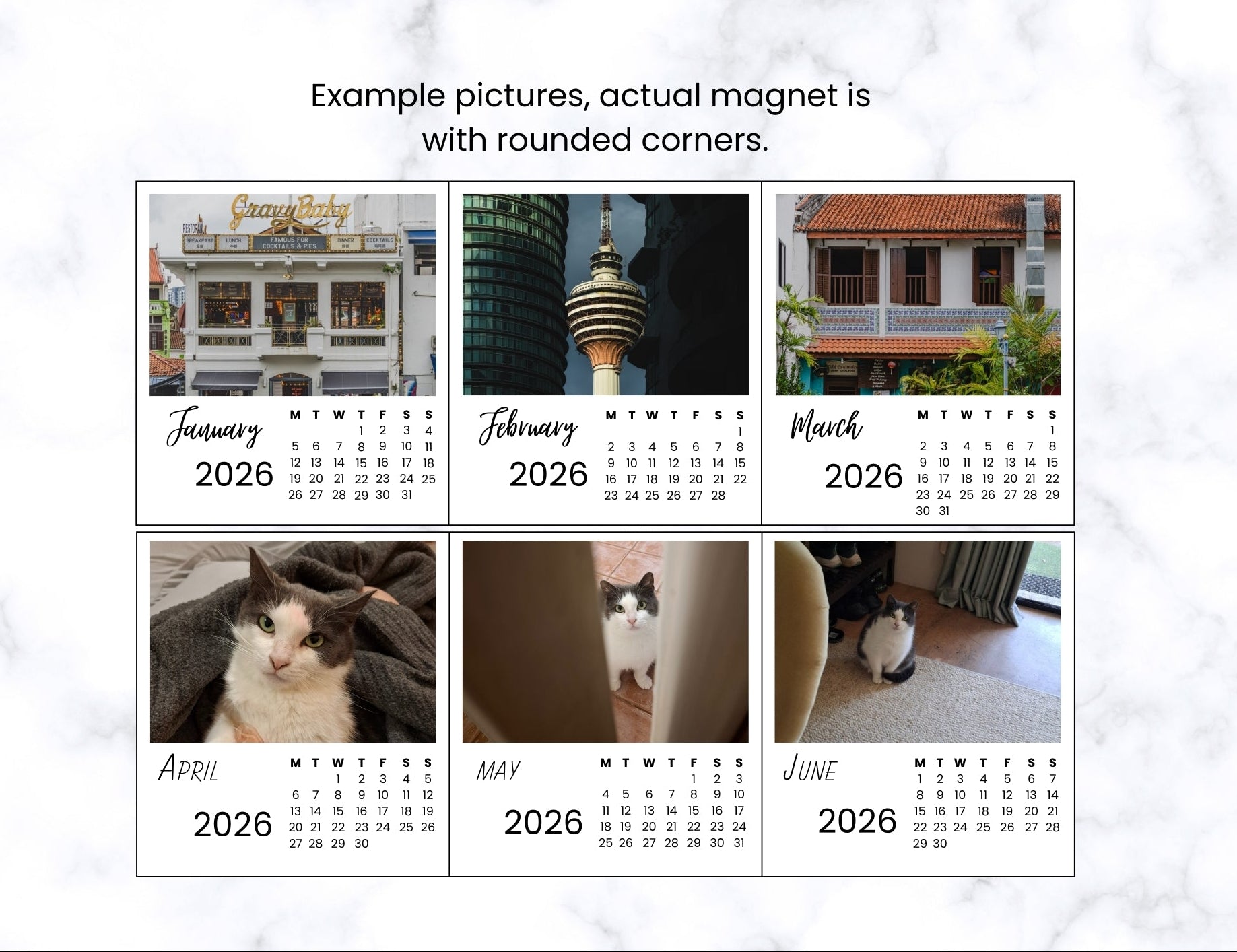 Custom 2026 Photo Calendar Magnet