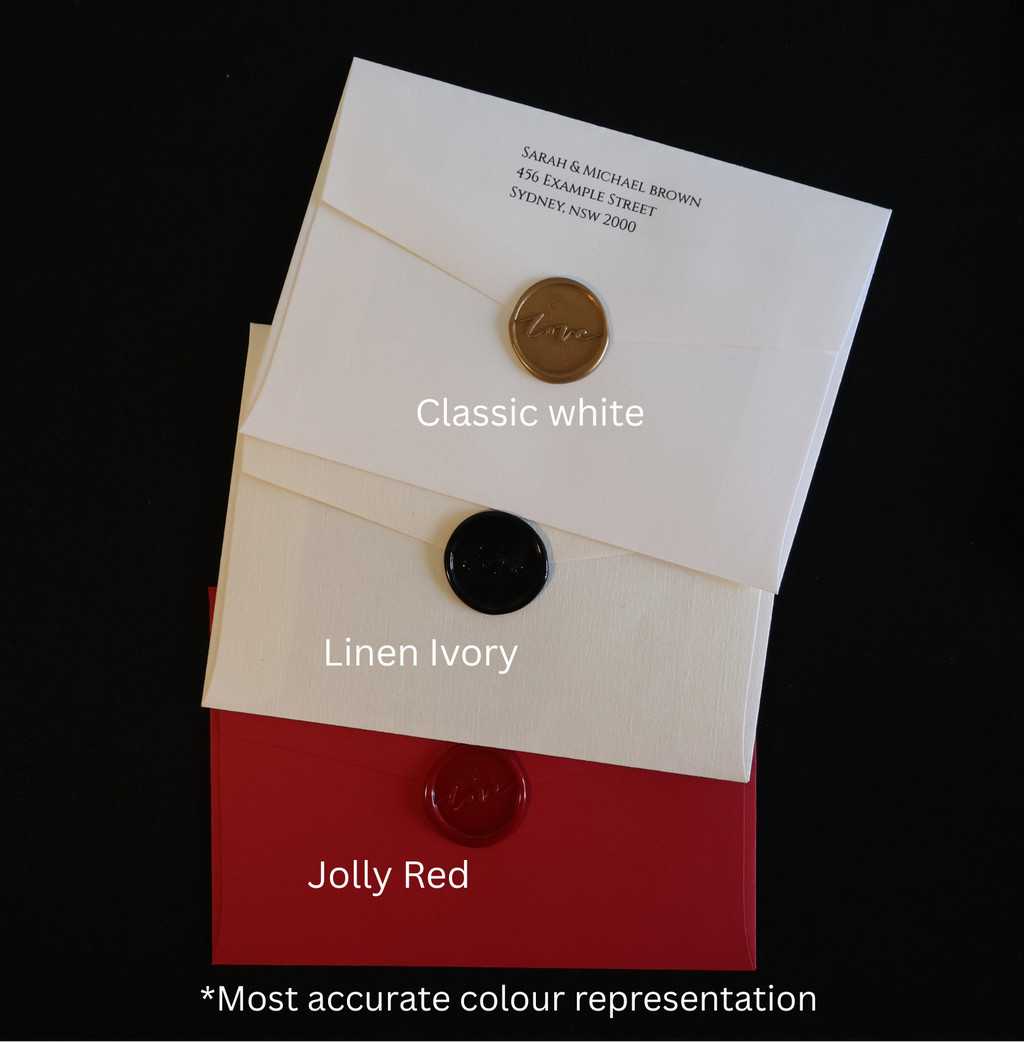 C6 Envelopes: Classic White, Jolly Red, Coco Linen Ivory – I-flap Stationery