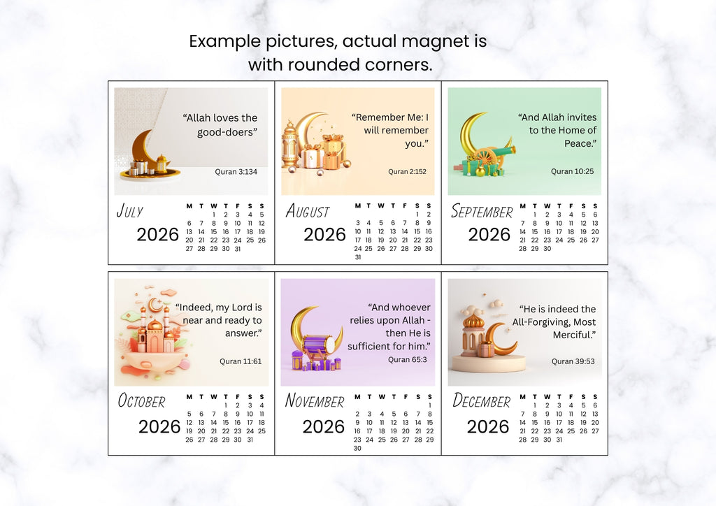 Islamic Quotes 2026 Calendar Magnet