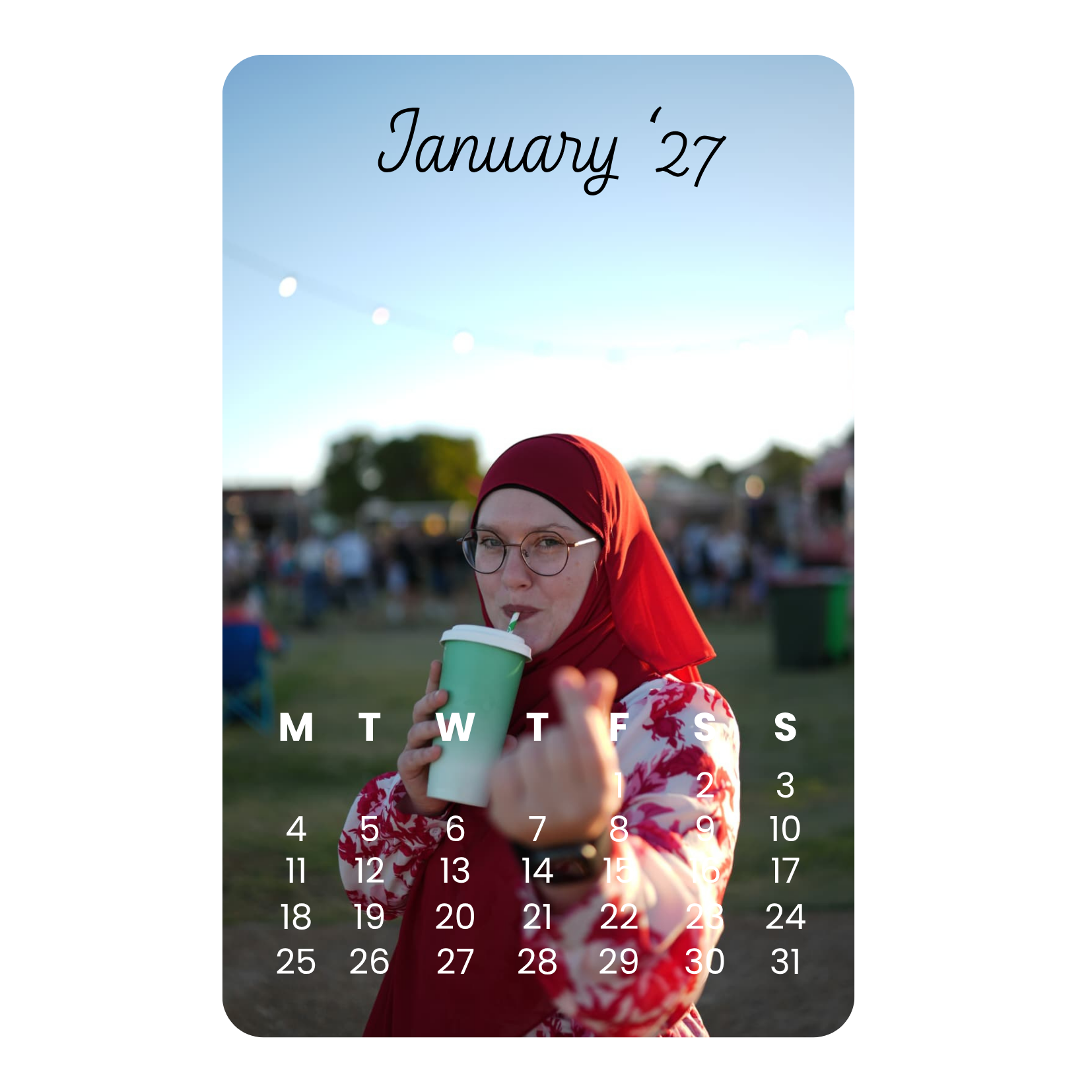 Custom 2027 Photo Calendar Magnet
