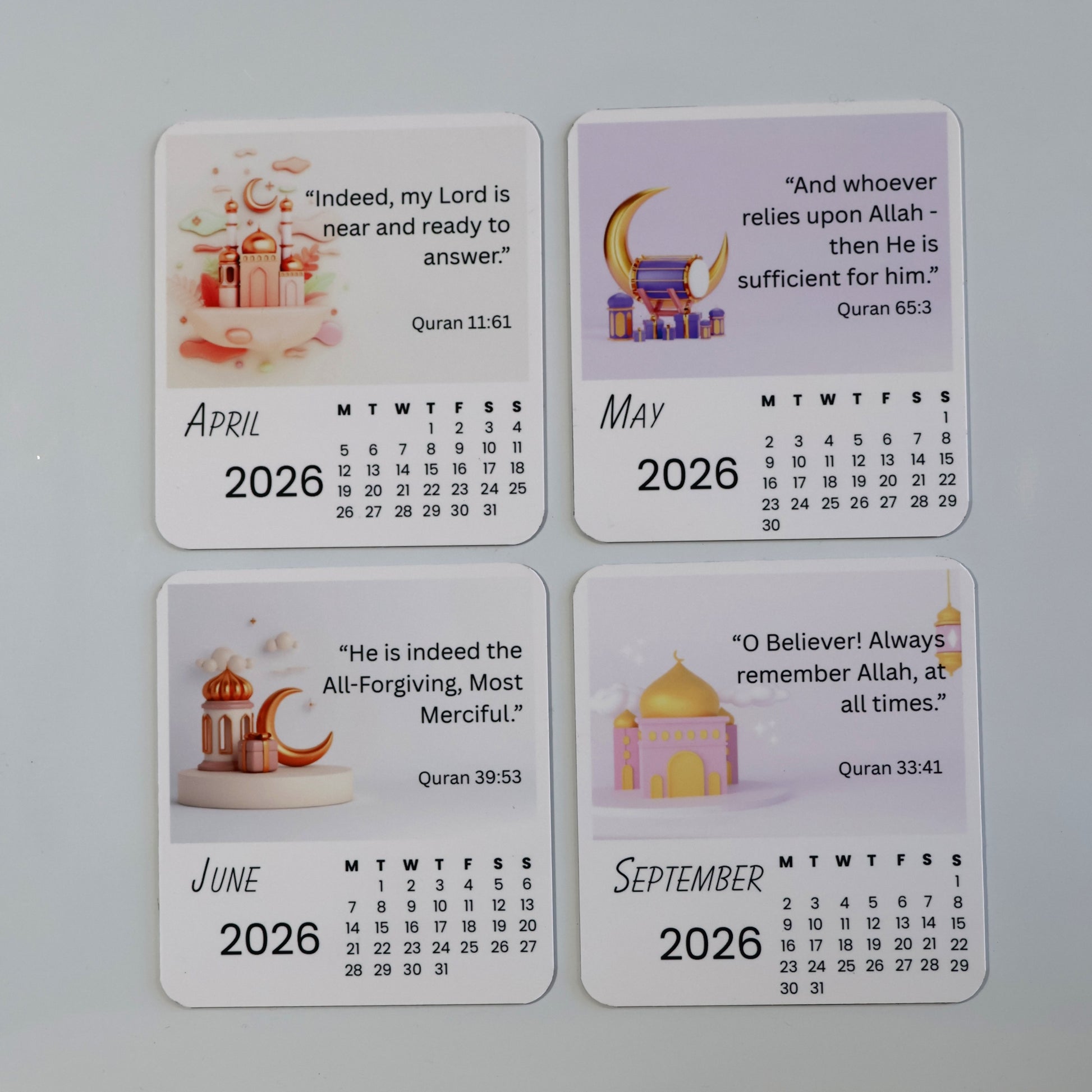 Islamic quotes 2026 calendar