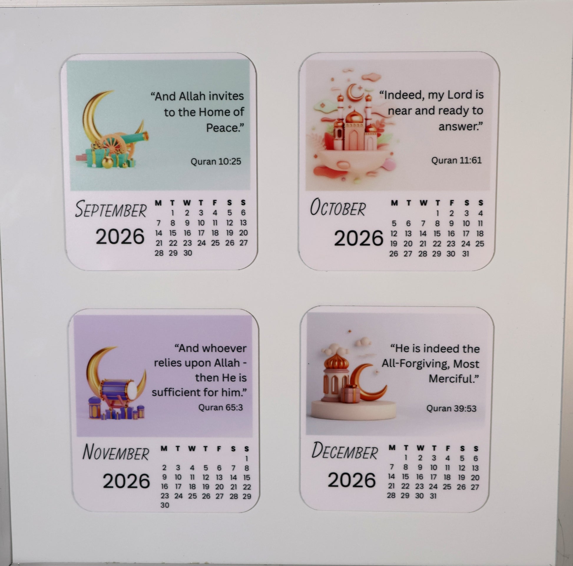 Islamic Quotes 2026 Calendar Magnet